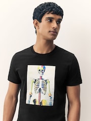 PS Paul Smith Slim Fit Skeleton Graphic Print Black T-Shirt - Image 4 of 5