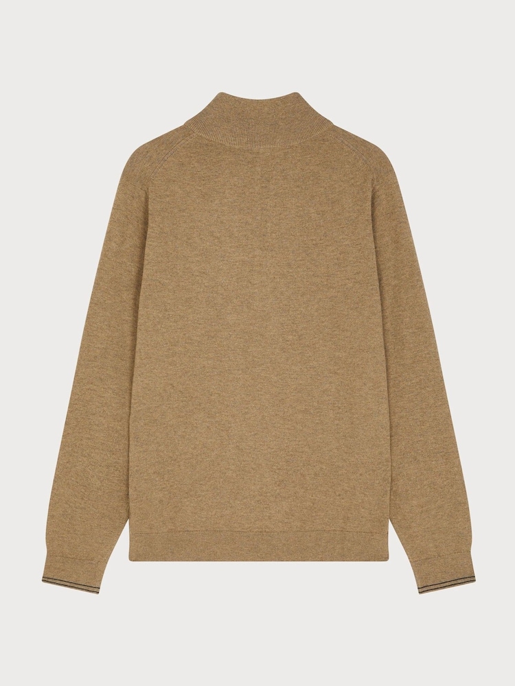 rjava - PS Paul Smith Quarter Zip Logo Jumper - Slika 2 iz 9