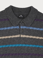 PS Paul Smith Collar Textured Stripe Black Jumper - Image 3 of 4