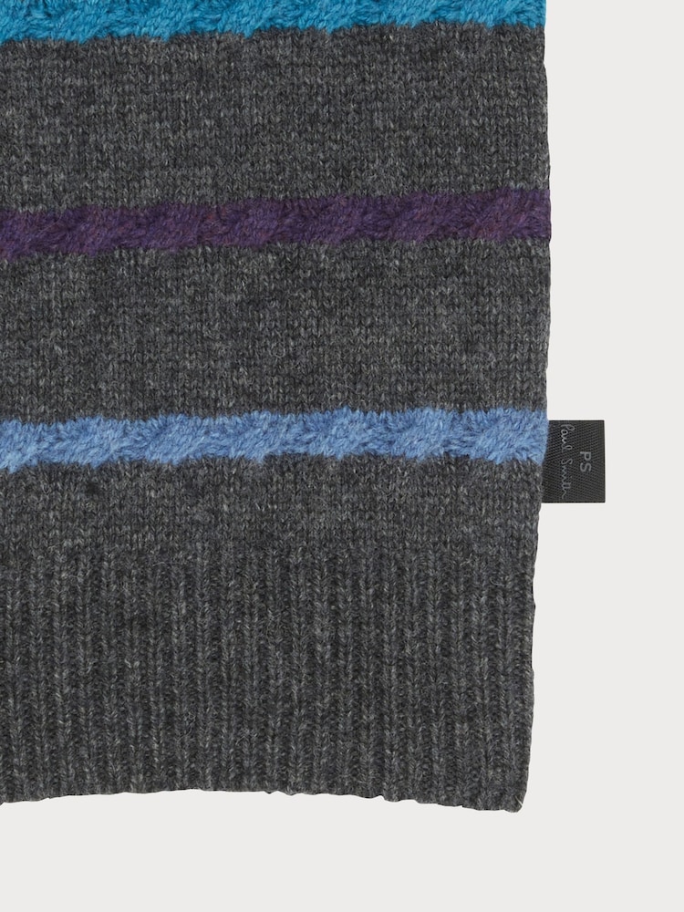 PS Paul Smith Collar Textured Stripe Black Jumper - Image 4 of 4