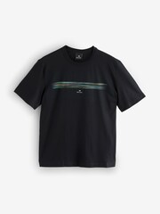 PS Paul Smith Stripe Design Graphic Regular-Fit Black T-Shirt - Bild 1 von 1