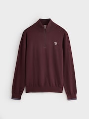 Vermelho - PS Paul Smith Quarter Zip Logo Jumper - Imagem 1 de 1