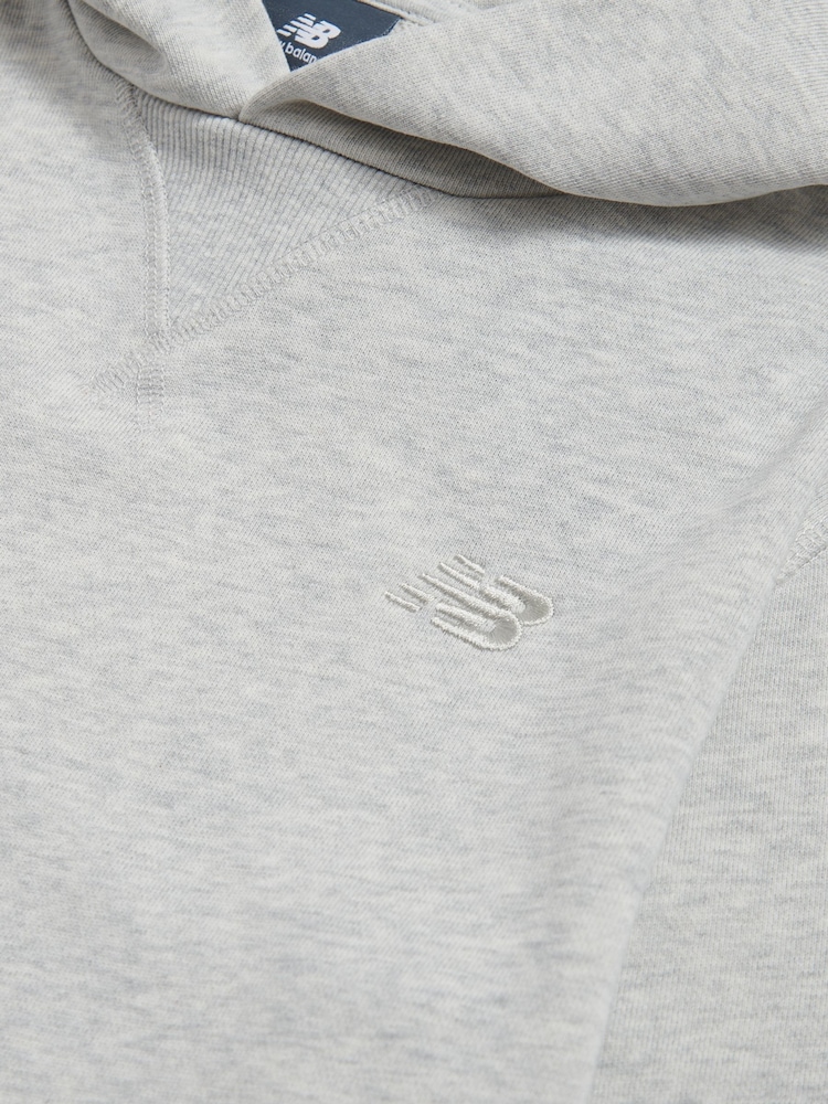 New Balance Grey Small Kids French Terry 100% Cotton Logo Hoodie - Image 8 of 8 New Balance Grey Small Kids French Terry 100% Cotton Logo Hoodie - Image 8 of 8