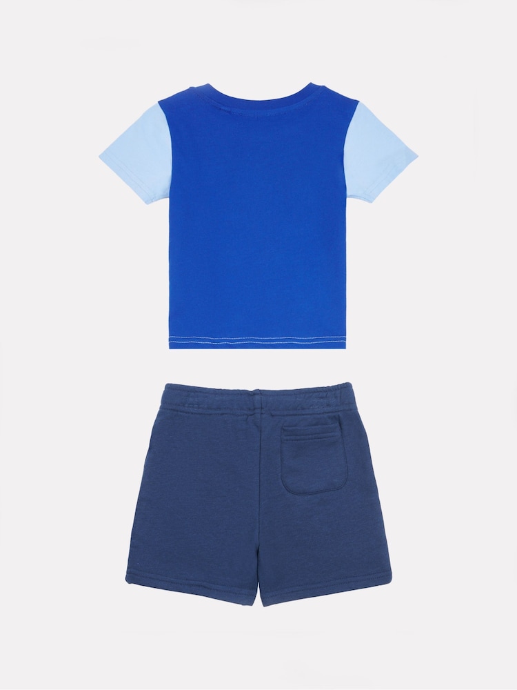 New Balance Blue Kids Jersey Ringer T-Shirt & Shorts Set - Image 2 of 5