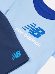 New Balance Blue Kids Jersey Ringer T-Shirt & Shorts Set - Image 3 of 5