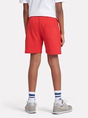 New Balance Red Kids Brush Back Stacked Logo Shorts - Image 3 of 8