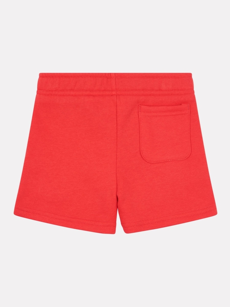 New Balance Red Kids Brush Back Stacked Logo Shorts - Image 7 of 8