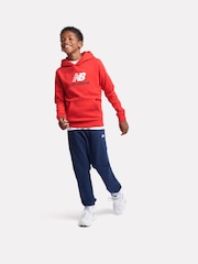 New Balance Red Kids French Terry Stacked 100% Cotton Logo Hoodie - Image 5 of 8