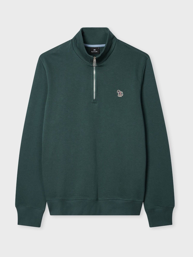 PS Paul Smith Regular Fit Quarter Zip Logo Sweatshirt Jumper - Image 2 of 7
