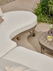 Natural Boucle Florence Curve Corner Sofa and Table Lounge Set - Image 5 of 9