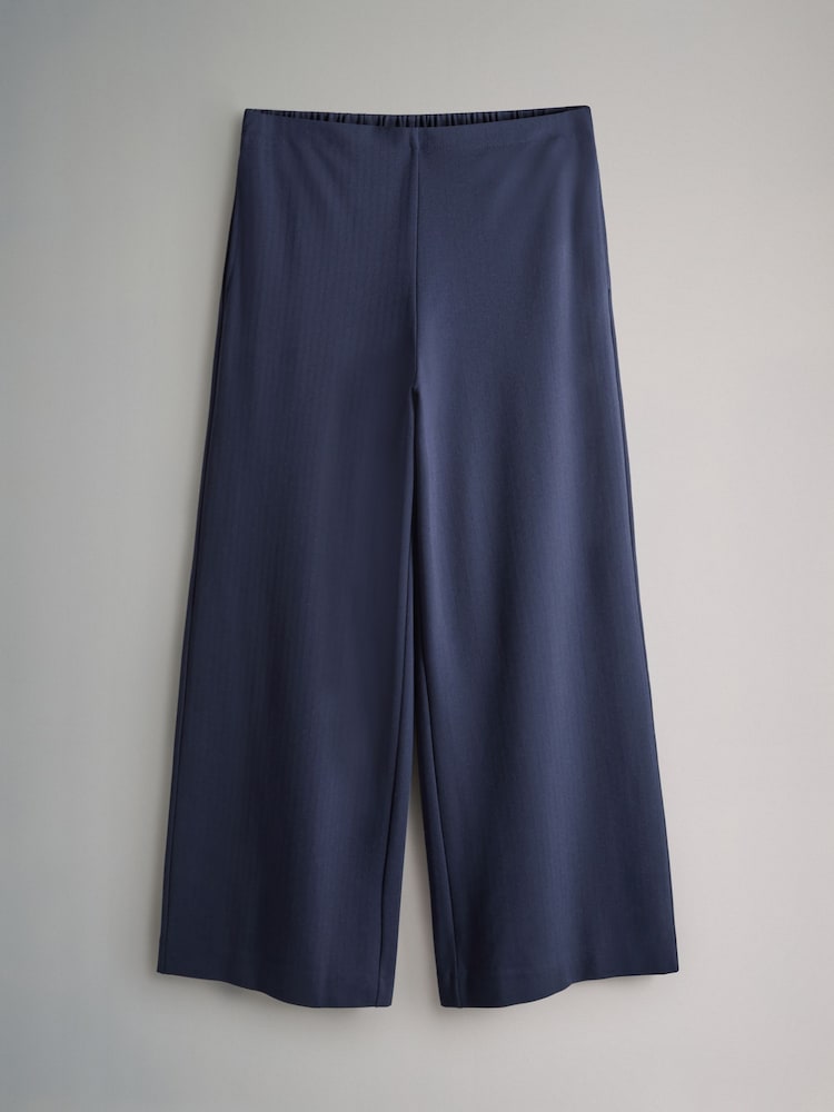 The Set Black/Navy 2 Pack Ponte Pinstripe Wide Leg Trousers - Image 2 of 5