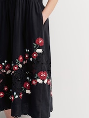 Sea New York Black Rosaline Embroidery Midi Dress - Image 5 of 6