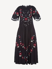 Sea New York Black Rosaline Embroidery Midi Dress - Image 6 of 6