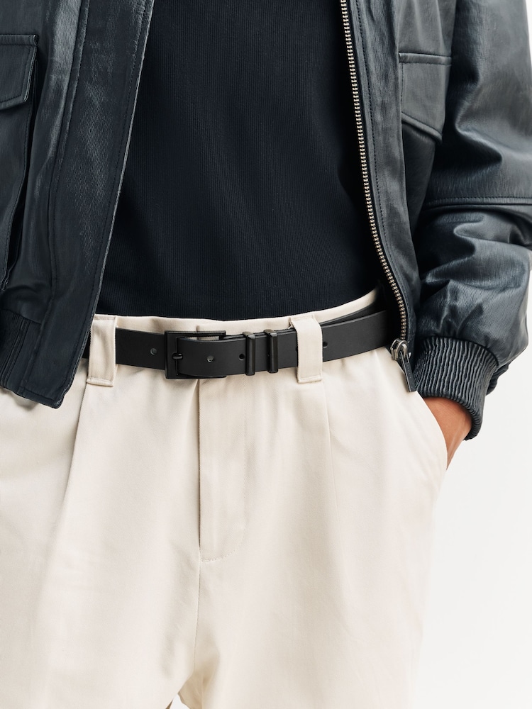 Mens Next Black Formal Leather Belt Large