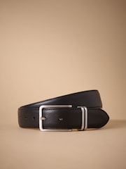 Black Signature Leather Belt With Metal Keeperloop - Image 1 of 3
