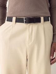 Brown Leather Belt With Tab Stitch Detail - Image 4 of 4