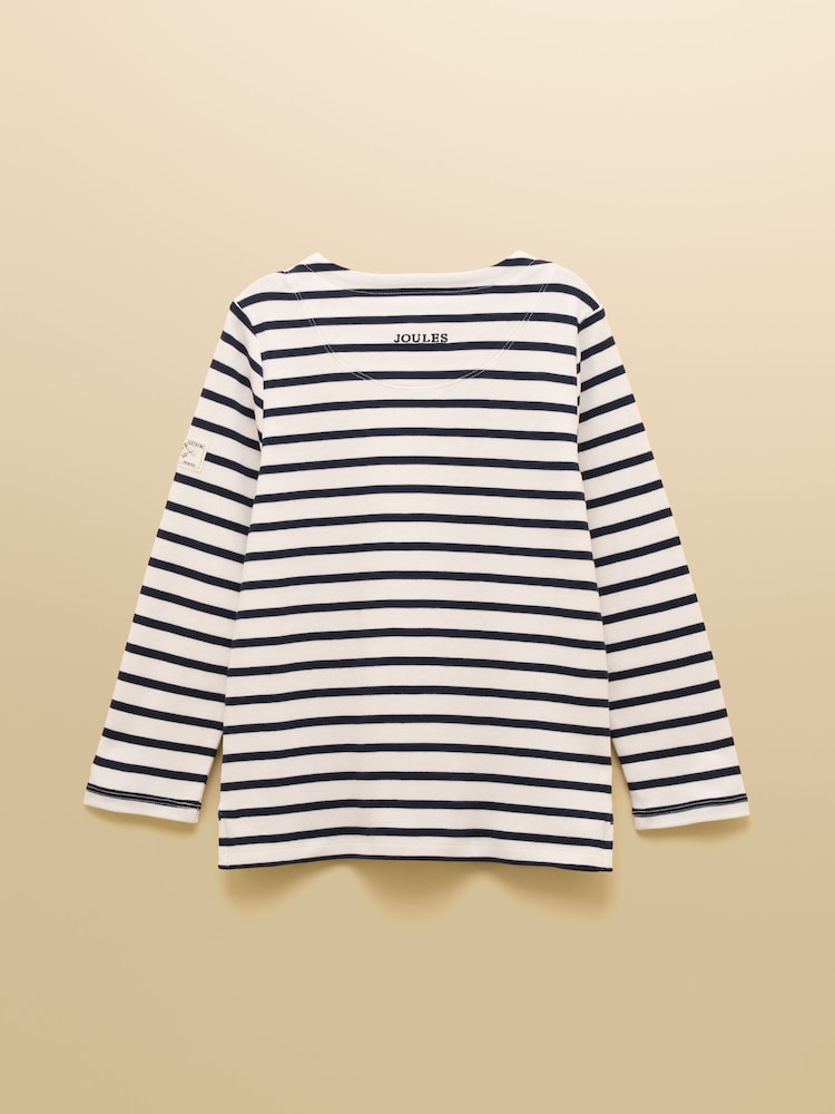 Joules Girls' Harbour Navy Blue Long Sleeve Jersey Top - Image 2 of 4