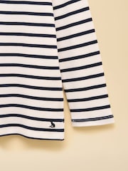 Joules Girls' Harbour Navy Blue Long Sleeve Jersey Top - Image 3 of 4