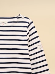 Joules Girls' Harbour Navy Blue Long Sleeve Jersey Top - Image 4 of 4