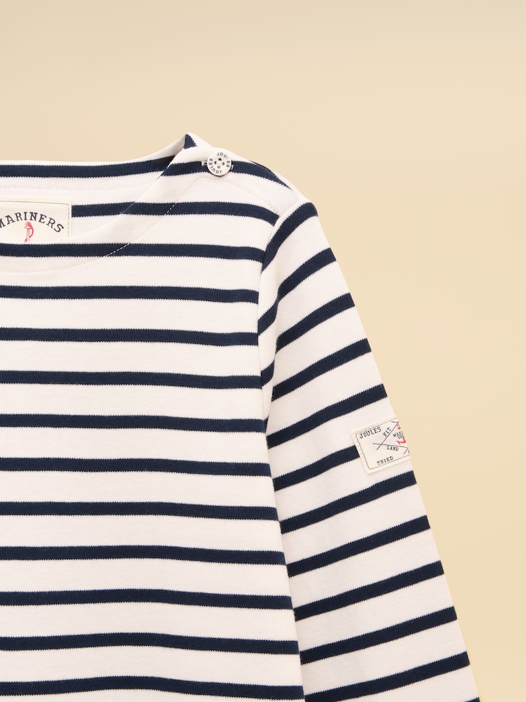 Joules Girls' Harbour Navy Blue Long Sleeve Jersey Top - Image 4 of 4
