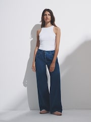 The Set Black/Mid Blue 2 Pack Low Rise Wide Leg Denim Jeans - Image 1 of 10