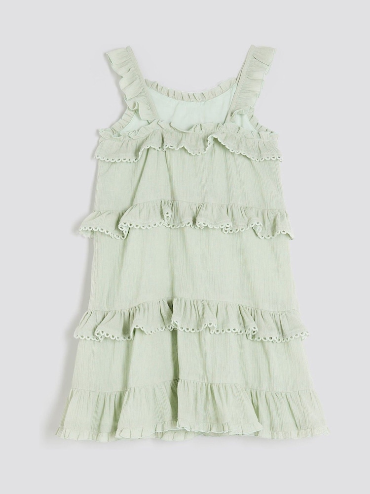 River Island Green Girls Tiered Lace Frill Dress - Image 1 of 4