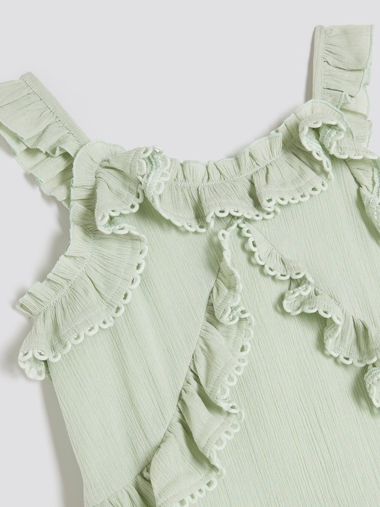 Buy River Island Green Girls Tiered Lace Frill Dress from Next Armenia
