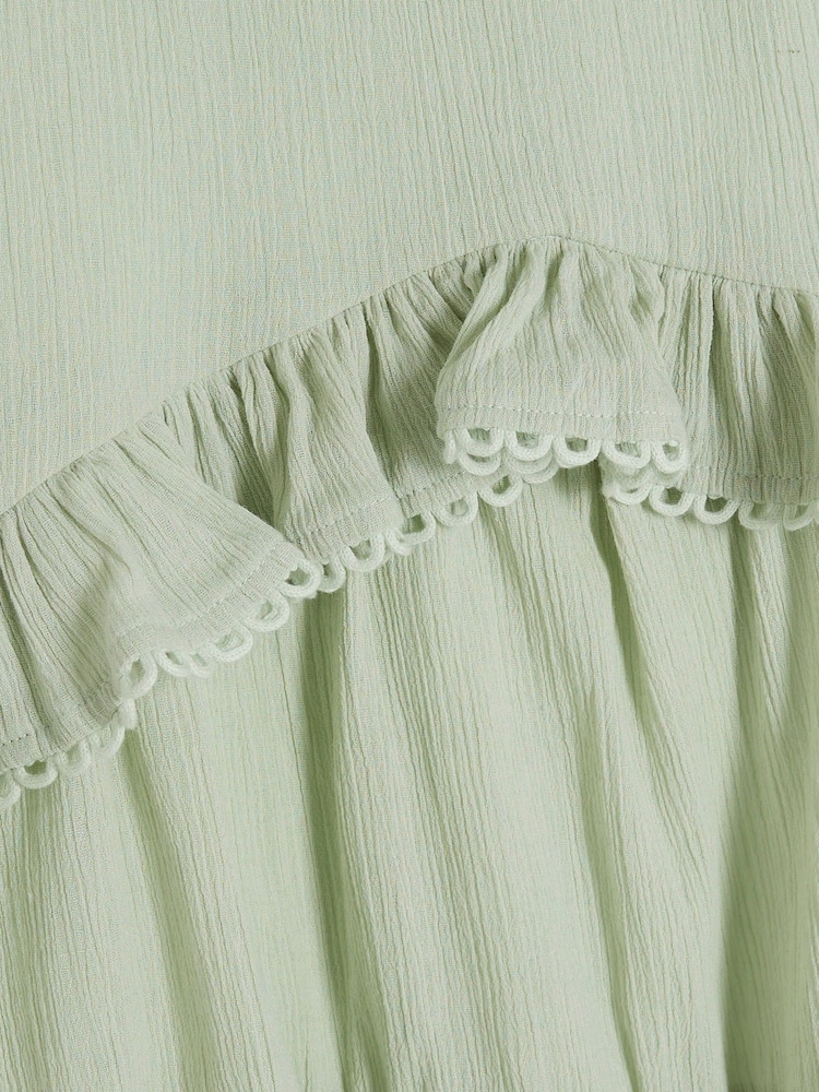 River Island Green Girls Tiered Lace Frill Dress - Image 4 of 4