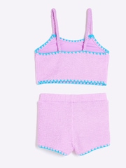 River Island Purple Girls Textured Short Bikini - Image 2 of 4