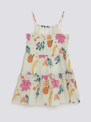 River Island White Girls Floral Print Mini Dress - Image 2 of 4