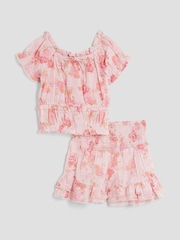 River Island Girls Floral Lurex Skirt Set - Image 1 of 5