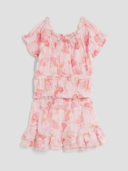 River Island Girls Floral Lurex Skirt Set - Image 3 of 5