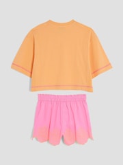 River Island Pink Girls Crochet Pocket Shorts Set - Image 2 of 4