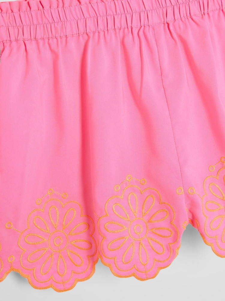River Island Pink Girls Crochet Pocket Shorts Set - Image 4 of 4