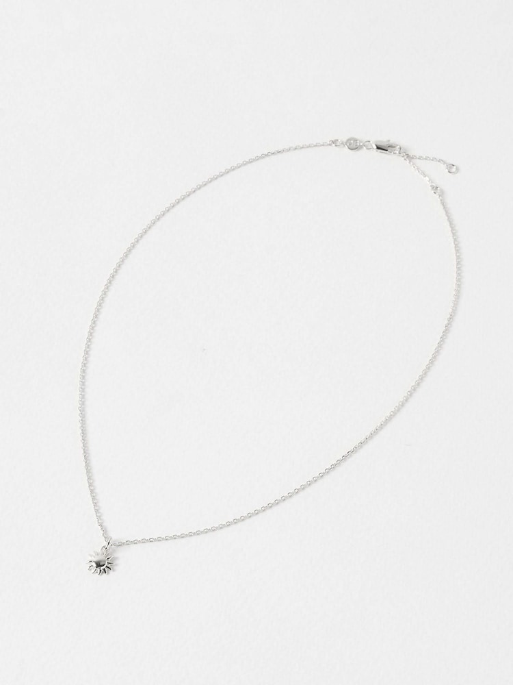 Oliver Bonas Silver Tone Elio Sun Charm Sterling Pendant Necklace - Image 2 of 3