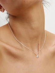 Oliver Bonas Silver Tone Elio Sun Charm Sterling Pendant Necklace - Image 4 of 4