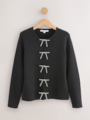 Negro - Smart Embellished Bow Jacket - Imagen 1 de 3