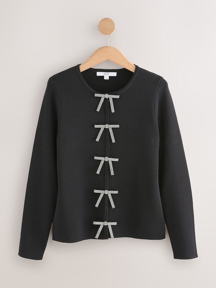 Negro - Smart Embellished Bow Jacket - Imagen 1 de 3