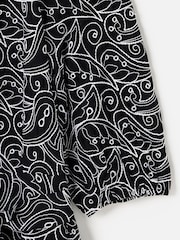 Oliver Bonas Black & White Contrast Broderie Tiered Mini Dress - Image 6 of 8