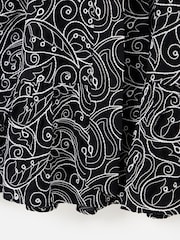 Oliver Bonas Black & White Contrast Broderie Tiered Mini Dress - Image 7 of 8