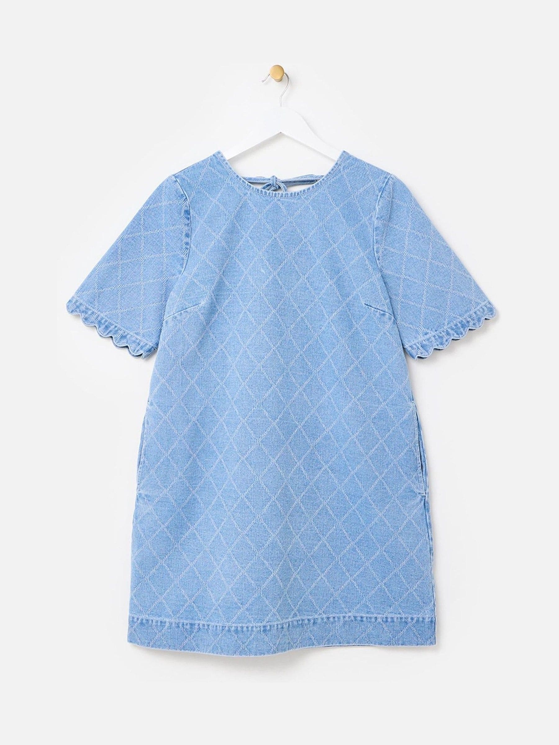 Buy Oliver Bonas Blue Denim Geometric Mini Dress from the Next UK