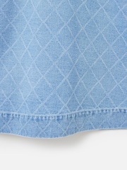 Oliver Bonas Blue Denim Geometric Mini Dress - Image 8 of 8