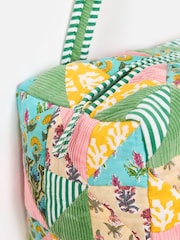 Oliver Bonas Pink Patchwork 100% Cotton Weekend Bag - Image 5 of 7