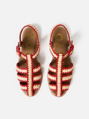 Oliver Bonas Red Raffia Weave Fisherman Sandals - Image 6 of 6