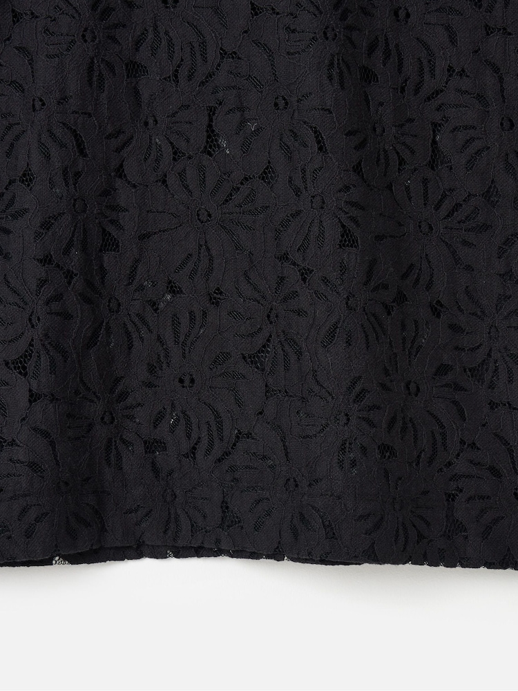 Oliver Bonas Black Floral Print Mesh T-Shirt - Image 5 of 5 Oliver Bonas Black Floral Print Mesh T-Shirt - Image 5 of 5