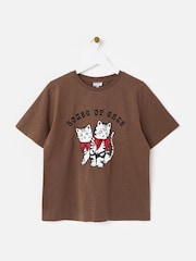 Oliver Bonas House of Cats Graphic Print 100% Cotton T-Shirt - Imagem 3 de 7