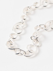 Oliver Bonas Silver Enza Abstract Links Coloured Collar Necklace - Image 2 of 4