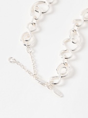Oliver Bonas Silver Enza Abstract Links Coloured Collar Necklace - Image 3 of 4
