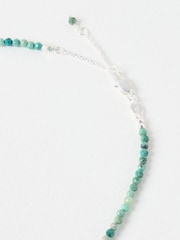 Oliver Bonas Blue Hestia Beaded Turquoise Silver Plated Heart Pendant Necklace - Image 3 of 4