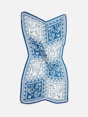 Oliver Bonas Blue Horse Tile Print Lightweight Scarf - Image 2 of 4